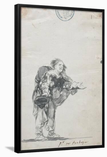 Francisco de Goya y Lucientes / 'Por no trabajar. Álbum C, 1'. 1808 - 1814. Wash, Brush, Bistre ...-Francisco de Goya y Lucientes-Framed Poster