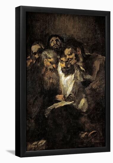 Francisco de Goya y Lucientes / 'The Reading, or The Politicians', 1820-1823, Spanish School, Mu...-Francisco de Goya y Lucientes-Framed Poster