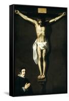 Francisco de Zurbarán / 'Christ Crucified, with the Sponsor', 1640, Spanish School, Oil on canva...-FRANCISCO DE ZURBARAN-Framed Stretched Canvas