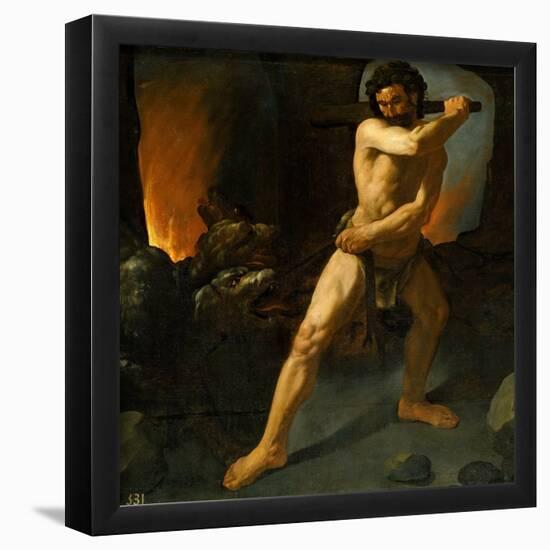 Francisco de Zurbarán / 'Hercules and Cerberus', 1634, Spanish School, Oil on canvas, 132 cm x 1...-FRANCISCO DE ZURBARAN-Framed Poster