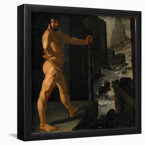 Francisco de Zurbarán / 'Hercules Changing the Course of the River Alpheus', 1634, Spanish Schoo...-FRANCISCO DE ZURBARAN-Framed Poster