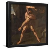 Francisco de Zurbarán / 'Hercules Fighting Against Anteus', 1634, Spanish School, Oil on canvas,...-FRANCISCO DE ZURBARAN-Framed Poster