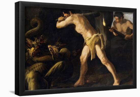 Francisco de Zurbarán / 'Hercules Fighting with the Lernaean Hydra', 1634, Spanish School, Oil o...-FRANCISCO DE ZURBARAN-Framed Poster