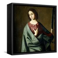 Francisco de Zurbarán / 'Saint Eufemia', ca. 1637, Spanish School, Oil on canvas, 83 cm x 73 cm...-FRANCISCO DE ZURBARAN-Framed Stretched Canvas