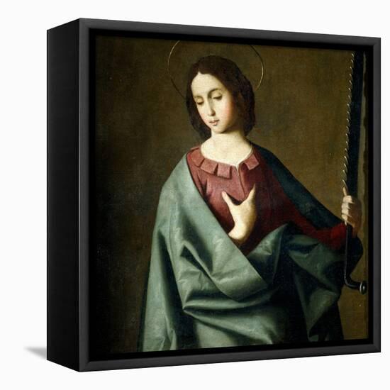 Francisco de Zurbarán / 'Saint Eufemia', ca. 1637, Spanish School, Oil on canvas, 83 cm x 73 cm...-FRANCISCO DE ZURBARAN-Framed Stretched Canvas