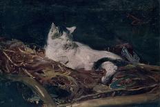 THE CAT ON THE CUSHION. Author: FRANCISCO DOMINGO MARQUES (1842-1920)-FRANCISCO DOMINGO MARQUES-Laminated Poster