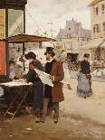 Parisian Street Scene-Francisco Miralles Y Galup-Stretched Canvas