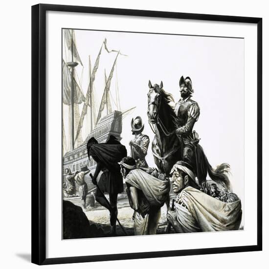 Francisco Pizarro and His Conquistadors-Severino Baraldi-Framed Giclee Print