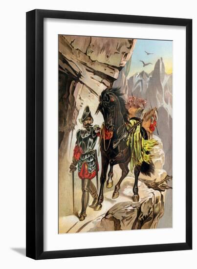 Francisco Pizarro Expedition Ascending the Andes to Conquer the Inca Empire in Peru-null-Framed Giclee Print