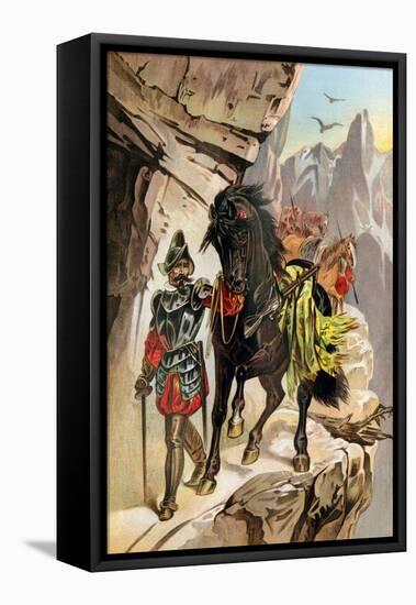 Francisco Pizarro Expedition Ascending the Andes to Conquer the Inca Empire in Peru-null-Framed Stretched Canvas