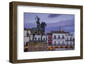 Francisco Pizarro statue in the Plaza Mayor, Trujillo, Caceres, Extremadura, Spain, Europe-Michael Snell-Framed Photographic Print