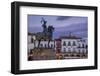 Francisco Pizarro statue in the Plaza Mayor, Trujillo, Caceres, Extremadura, Spain, Europe-Michael Snell-Framed Photographic Print