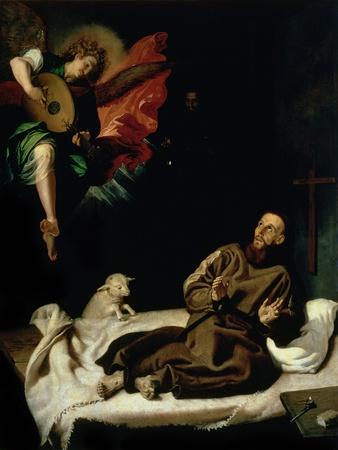 St. Francis Comforted by an Angel Musician