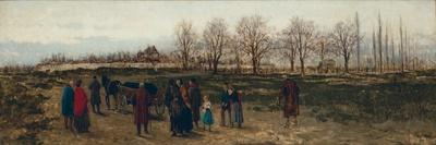 Funeral of a Pauper in Germany, 1880 (Oil on Canvas)-Franciszek Streitt-Framed Giclee Print