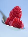 Raspberries in a Small Bowl-Franck Bichon-Stretched Canvas