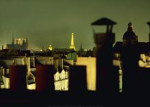 Eiffel Tower Seen from the Roofscape of Paris-Franck Charel-Art Print