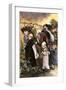 Franco-Prussian War (1870): the Exodus of French Peasants from Alsace Lorraine, Weeping Women and C-null-Framed Giclee Print