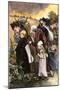 Franco-Prussian War (1870): the Exodus of French Peasants from Alsace Lorraine, Weeping Women and C-null-Mounted Giclee Print