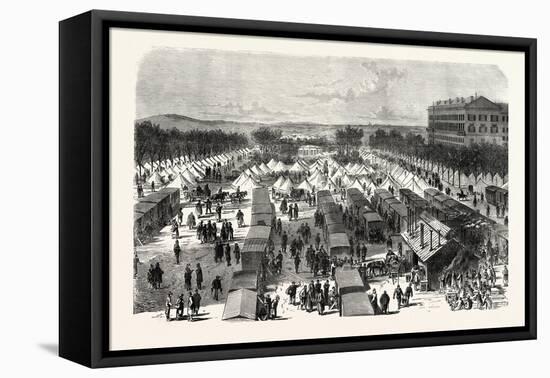 Franco-Prussian War: Established Hospital in Tents and in Cars-null-Framed Stretched Canvas