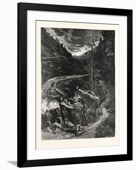 Franco-Prussian War: Franctireur, in the Mountain Passes Raiding a German Wagon Train, France-null-Framed Giclee Print