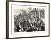 Franco-Prussian War: German Troops on their Way to France. Stopping at a Railway Station Near the R-null-Framed Giclee Print