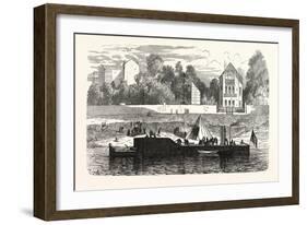 Franco-Prussian War: Gunboat to Protect the Banks of the Seine, France-null-Framed Giclee Print