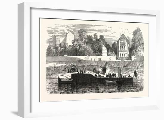 Franco-Prussian War: Gunboat to Protect the Banks of the Seine, France-null-Framed Giclee Print