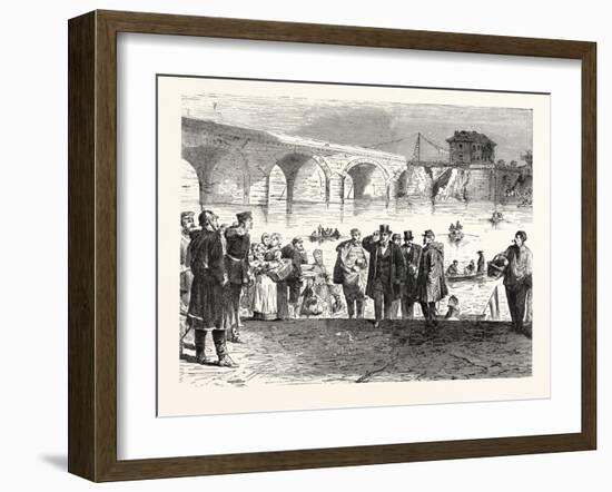 Franco-Prussian War: Jules Favre Lands During the First Week of the Armistice at the Bridge of Sevr-null-Framed Giclee Print