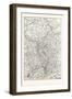 Franco-Prussian War: Map of Alsace and Lorraine, Counties Given to the German Empire 1870-null-Framed Giclee Print