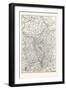 Franco-Prussian War: Map of Alsace and Lorraine, Counties Given to the German Empire 1870-null-Framed Giclee Print