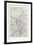 Franco-Prussian War: Map of Alsace and Lorraine, Counties Given to the German Empire 1870-null-Framed Giclee Print