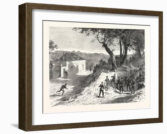 Franco-Prussian War: Picket Below Noisy Le Grand in Front of Fort Nogent. from Left to Right: Fort-null-Framed Giclee Print