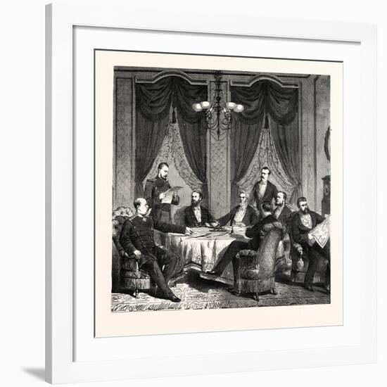 Franco-Prussian War: Plenipotentiary Conference Dealing with Peace in Frankfurt-null-Framed Giclee Print