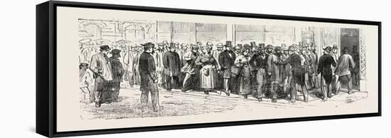 Franco-Prussian War: Reported from Paris Germans are Waiting for their Passports in Order to Leave-null-Framed Stretched Canvas