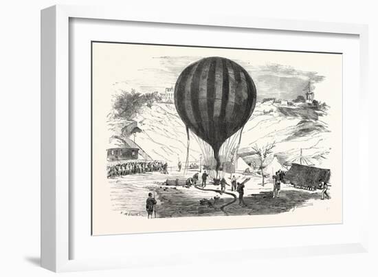 Franco-Prussian War: the Balloon Neptune on the St. Pierre De Montmartre Square-null-Framed Giclee Print