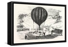 Franco-Prussian War: the Balloon Neptune on the St. Pierre De Montmartre Square-null-Framed Stretched Canvas