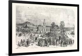 Franco-Prussian War: the New Paris Observatory. View of the Trocadero Square During the Battle at L-null-Framed Giclee Print