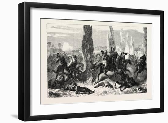 Franco-Prussian War: the Third Saxon Cavalry Regiment at the Fight of Buzancy, August 27 1870-null-Framed Giclee Print