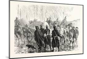 Franco-Prussian War: Transport Caught Franctireurs on a Country Road in Burgundy, France-null-Mounted Giclee Print