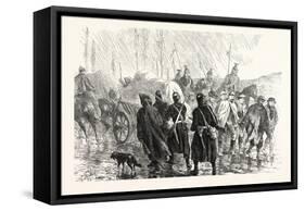 Franco-Prussian War: Transport Caught Franctireurs on a Country Road in Burgundy, France-null-Framed Stretched Canvas