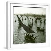 Franco-Russian Celebration, the Harbour, Toulon (Var, France), around 1900-Leon, Levy et Fils-Framed Photographic Print