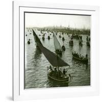 Franco-Russian Celebration, the Harbour, Toulon (Var, France), around 1900-Leon, Levy et Fils-Framed Photographic Print