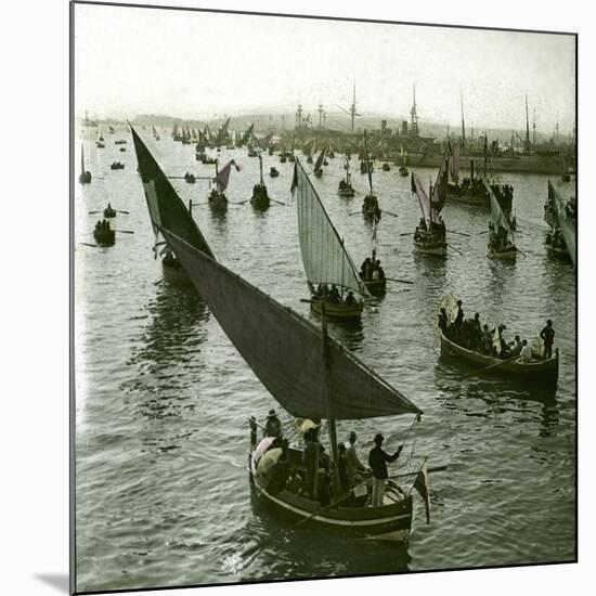 Franco-Russian Celebration, the Harbour, Toulon (Var, France), around 1900-Leon, Levy et Fils-Mounted Photographic Print