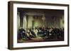 Francois Andrieux (1759-1833) Reading His Tragedy 'Junius Brutus' in the Foyer of the Comedie Franc-Francois Joseph Heim-Framed Giclee Print