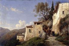 On the Genoa Road, near Nice, 1842 (Oil on Canvas)-Francois Antoine Leon Fleury-Giclee Print