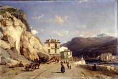 On the Genoa Road, near Nice, 1842 (Oil on Canvas)-Francois Antoine Leon Fleury-Giclee Print