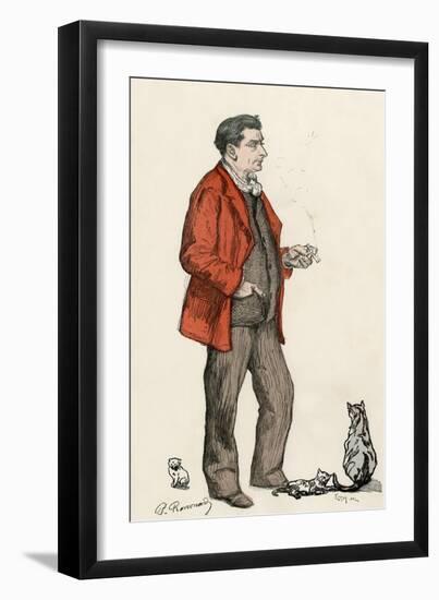 Francois Coppee and Cats-Paul Renouard-Framed Art Print