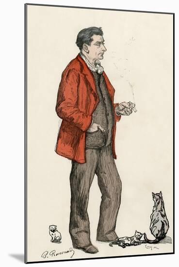Francois Coppee and Cats-Paul Renouard-Mounted Art Print