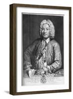 François Couperin, French Baroque Composer, Organist and Harpsichordist, 1735-J Flippart-Framed Giclee Print