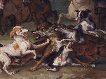 Wolf Attacked by Hounds, Wolf Hunting, Oil Sketch, C.1720-23-François Desportes-Framed Stretched Canvas